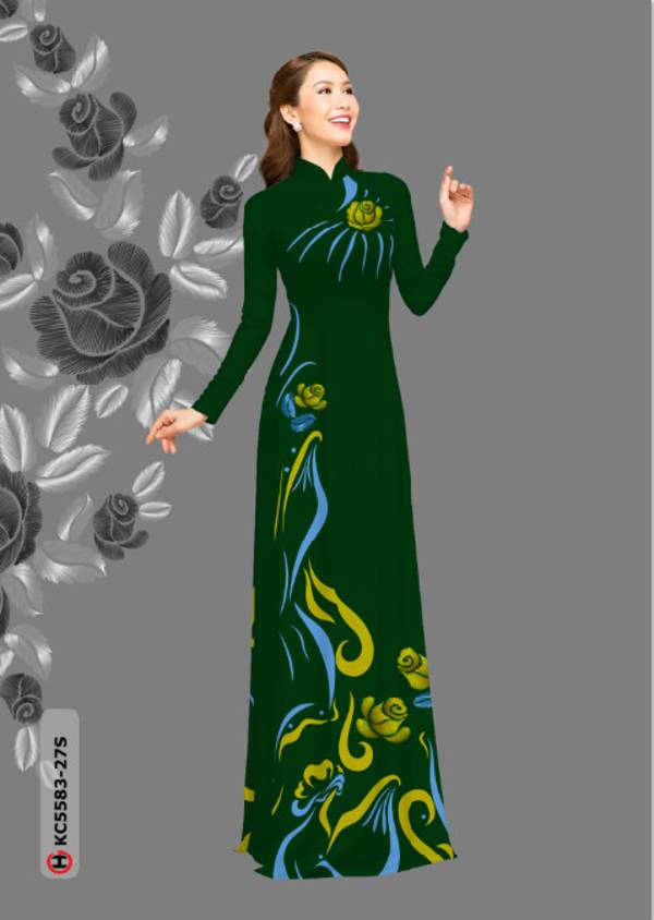 Vải Áo Dài Hoa Hồng Vừa Ra  AD KC5583