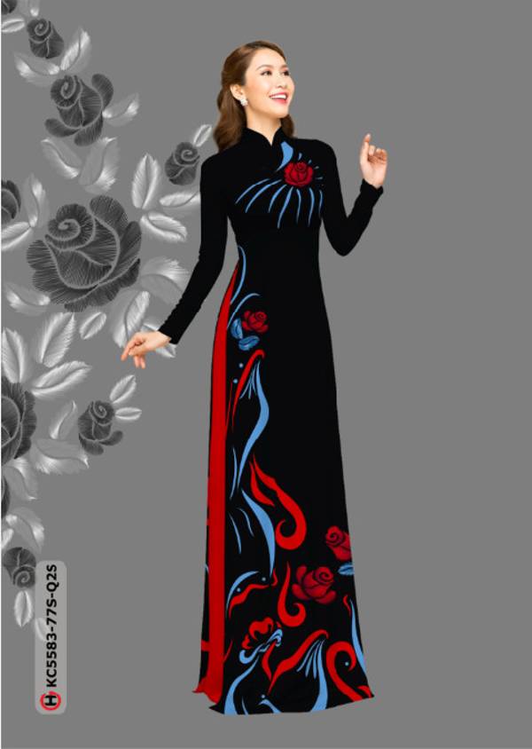 Vải Áo Dài Hoa Hồng Vừa Ra  AD KC5583