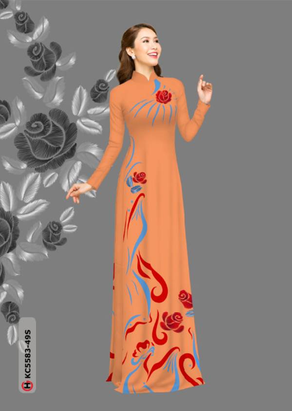 Vải Áo Dài Hoa Hồng Vừa Ra  AD KC5583