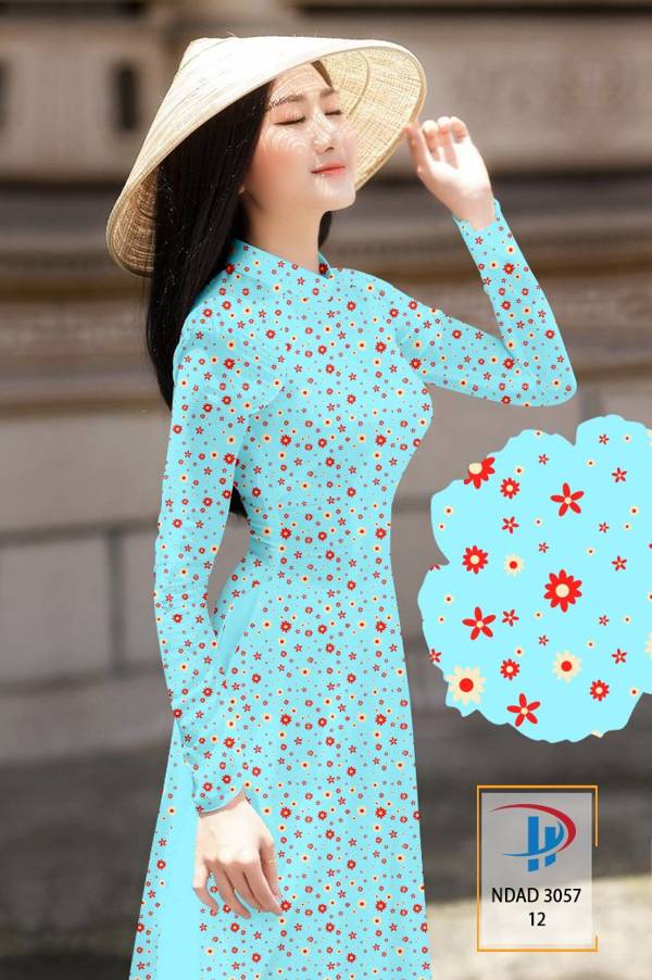 Vải Áo Dài Hoa Nhí Kiểu Mới AD NDAD3057 54 Vải Áo Dài Hoa Nhí Kiểu Mới AD NDAD3057