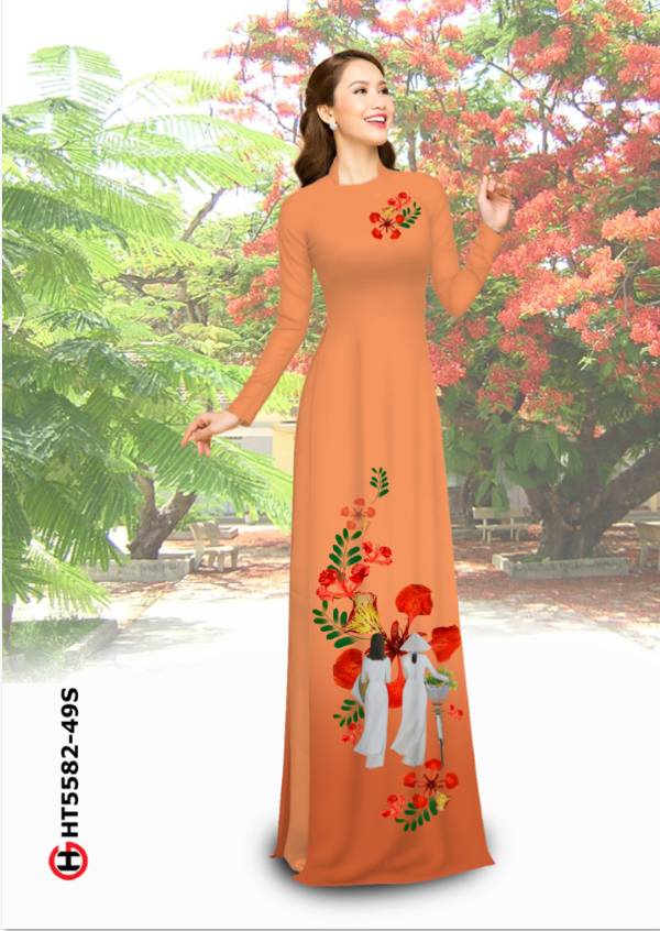 Vải Áo Dài Hoa Phượng Mới Ra AD HT5582 31 Vải Áo Dài Hoa Phượng Mới Ra AD HT5582