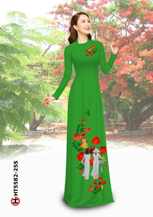 Vải Áo Dài Hoa Phượng Mới Ra AD HT5582 39 Vải Áo Dài Hoa Phượng Mới Ra AD HT5582