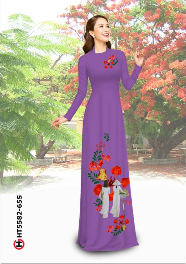 Vải Áo Dài Hoa Phượng Mới Ra AD HT5582 38 Vải Áo Dài Hoa Phượng Mới Ra AD HT5582