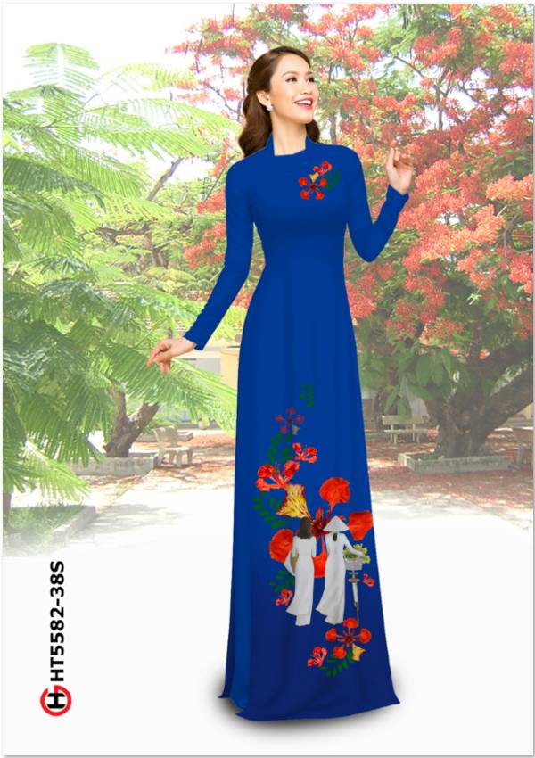 Vải Áo Dài Hoa Phượng Mới Ra AD HT5582 41 Vải Áo Dài Hoa Phượng Mới Ra AD HT5582