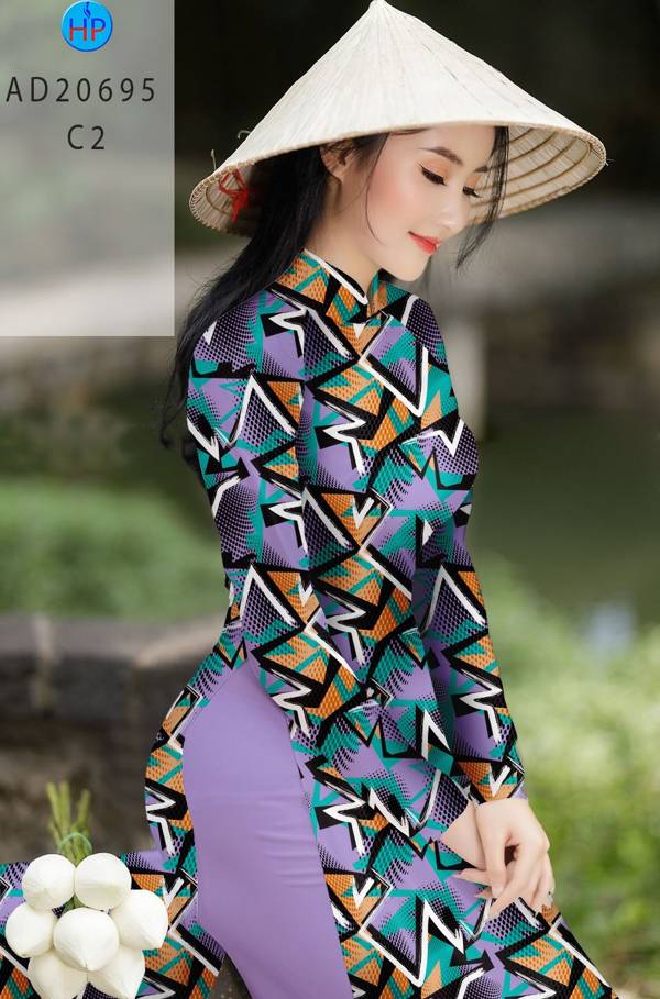 Vải Áo Dài Hoa Văn Kiểu Mới AD 20695