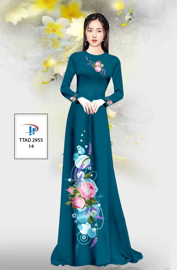 Vải Áo Dài Hoa In 3D Thiết Kế 2021 AD TTAD2955 54 Vải Áo Dài Hoa In 3D Thiết Kế 2021 AD TTAD2955