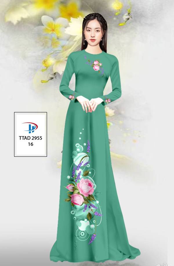 Vải Áo Dài Hoa In 3D Thiết Kế 2021 AD TTAD2955 56 Vải Áo Dài Hoa In 3D Thiết Kế 2021 AD TTAD2955