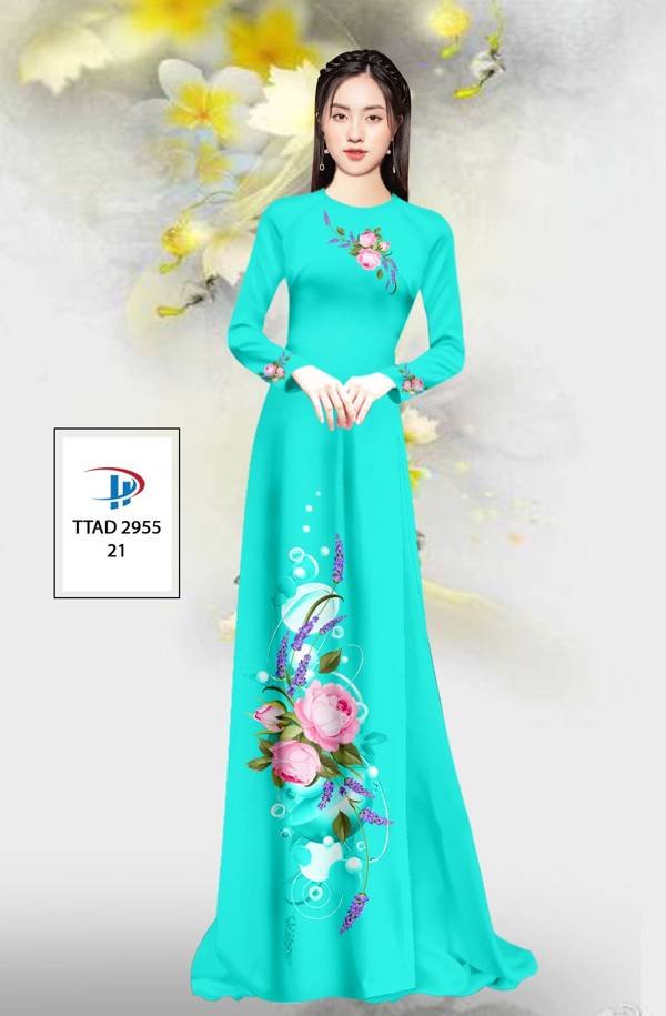 Vải Áo Dài Hoa In 3D Thiết Kế 2021 AD TTAD2955 61 Vải Áo Dài Hoa In 3D Thiết Kế 2021 AD TTAD2955