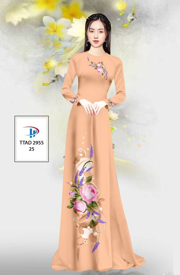 Vải Áo Dài Hoa In 3D Thiết Kế 2021 AD TTAD2955 66 Vải Áo Dài Hoa In 3D Thiết Kế 2021 AD TTAD2955