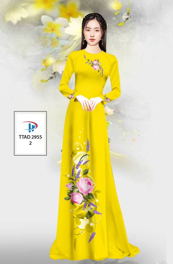 Vải Áo Dài Hoa In 3D Thiết Kế 2021 AD TTAD2955 68 Vải Áo Dài Hoa In 3D Thiết Kế 2021 AD TTAD2955