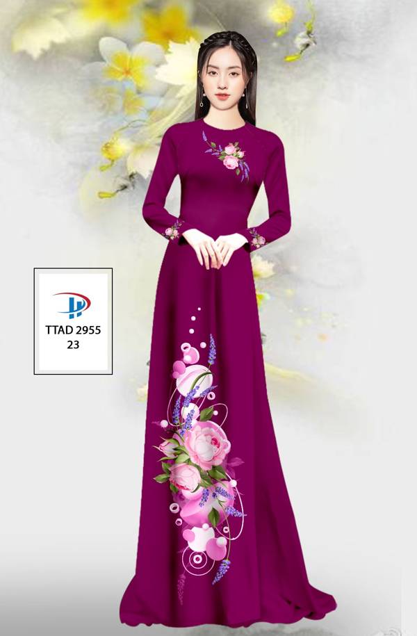 Vải Áo Dài Hoa In 3D Thiết Kế 2021 AD TTAD2955 64 Vải Áo Dài Hoa In 3D Thiết Kế 2021 AD TTAD2955