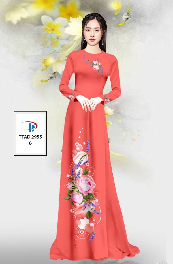 Vải Áo Dài Hoa In 3D Thiết Kế 2021 AD TTAD2955 70 Vải Áo Dài Hoa In 3D Thiết Kế 2021 AD TTAD2955