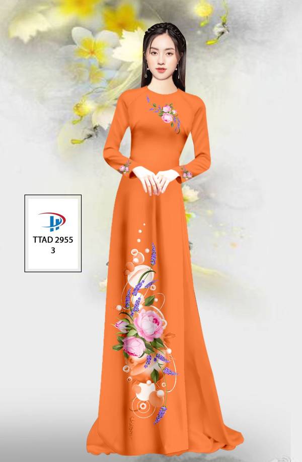 Vải Áo Dài Hoa In 3D Thiết Kế 2021 AD TTAD2955 69 Vải Áo Dài Hoa In 3D Thiết Kế 2021 AD TTAD2955