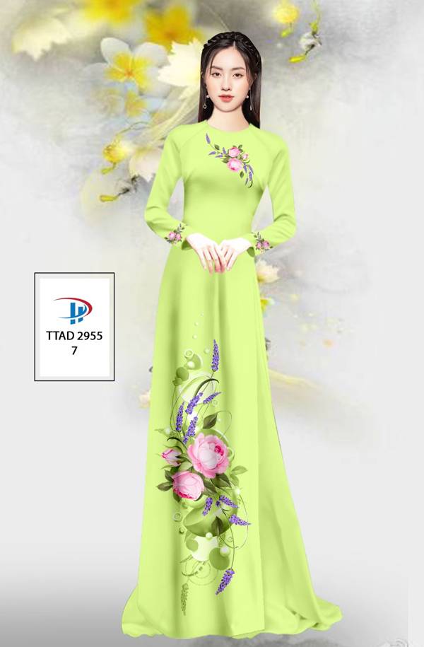 Vải Áo Dài Hoa In 3D Thiết Kế 2021 AD TTAD2955 71 Vải Áo Dài Hoa In 3D Thiết Kế 2021 AD TTAD2955