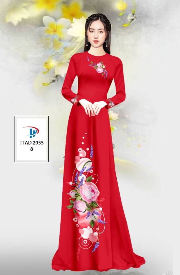 Vải Áo Dài Hoa In 3D Thiết Kế 2021 AD TTAD2955 72 Vải Áo Dài Hoa In 3D Thiết Kế 2021 AD TTAD2955