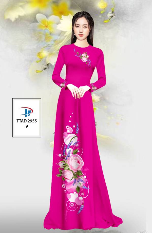 Vải Áo Dài Hoa In 3D Thiết Kế 2021 AD TTAD2955 73 Vải Áo Dài Hoa In 3D Thiết Kế 2021 AD TTAD2955