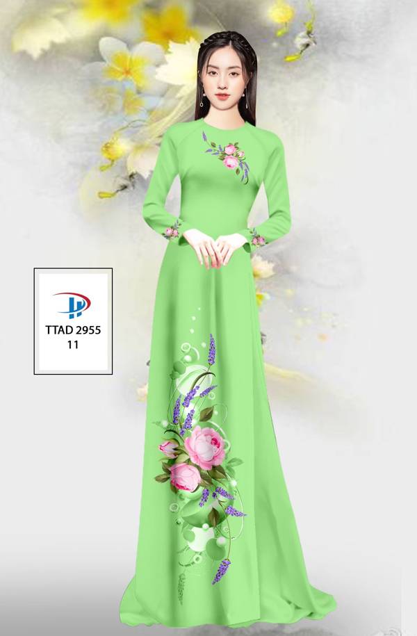 Vải Áo Dài Hoa In 3D Thiết Kế 2021 AD TTAD2955 74 Vải Áo Dài Hoa In 3D Thiết Kế 2021 AD TTAD2955