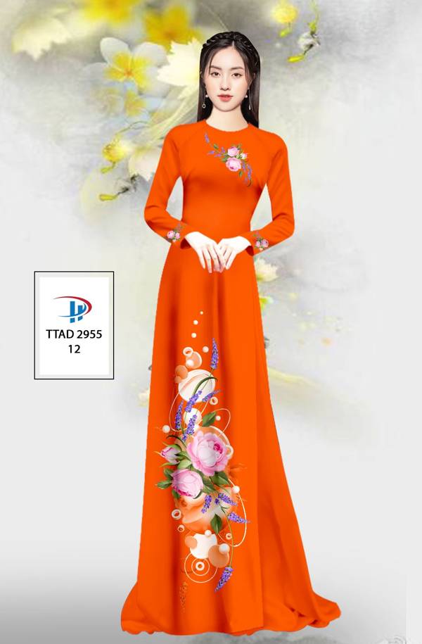 Vải Áo Dài Hoa In 3D Thiết Kế 2021 AD TTAD2955 75 Vải Áo Dài Hoa In 3D Thiết Kế 2021 AD TTAD2955