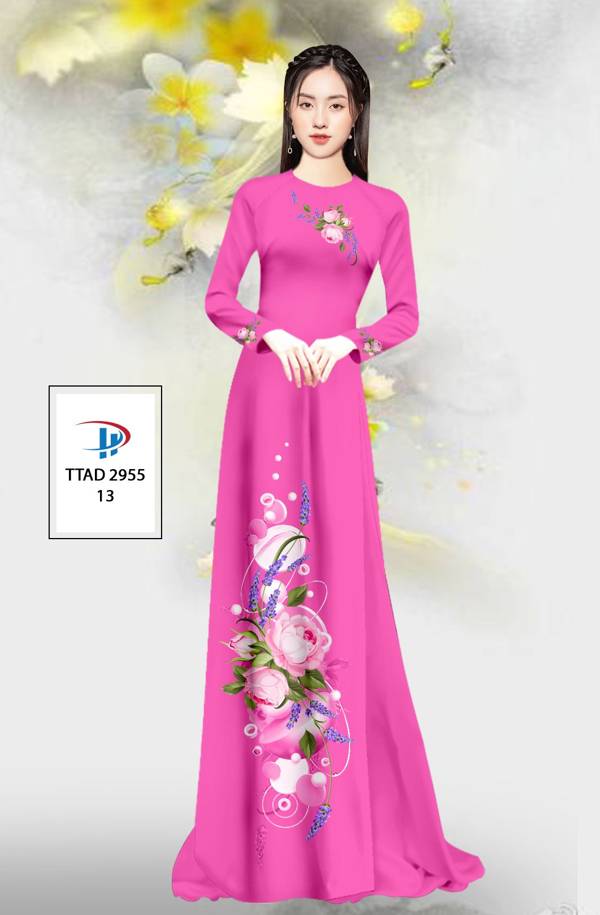 Vải Áo Dài Hoa In 3D Thiết Kế 2021 AD TTAD2955 76 Vải Áo Dài Hoa In 3D Thiết Kế 2021 AD TTAD2955