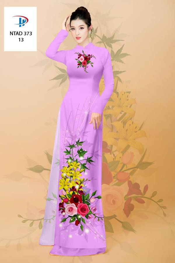 Vải Áo Dài Hoa Hồng Mới Ra AD NTAD373