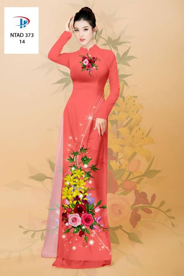 Vải Áo Dài Hoa Hồng Mới Ra AD NTAD373