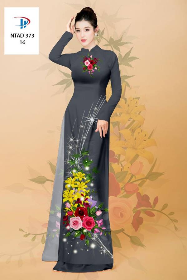 Vải Áo Dài Hoa Hồng Mới Ra AD NTAD373