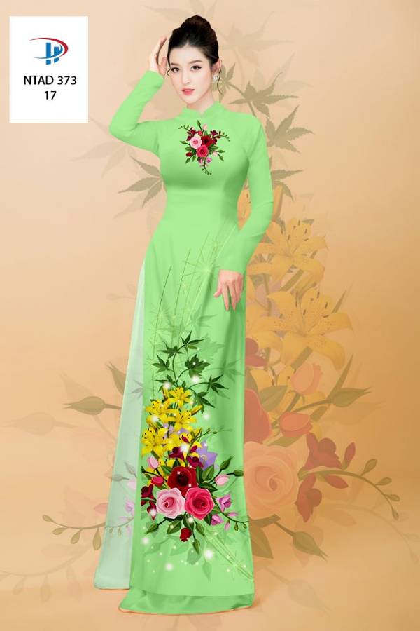 Vải Áo Dài Hoa Hồng Mới Ra AD NTAD373