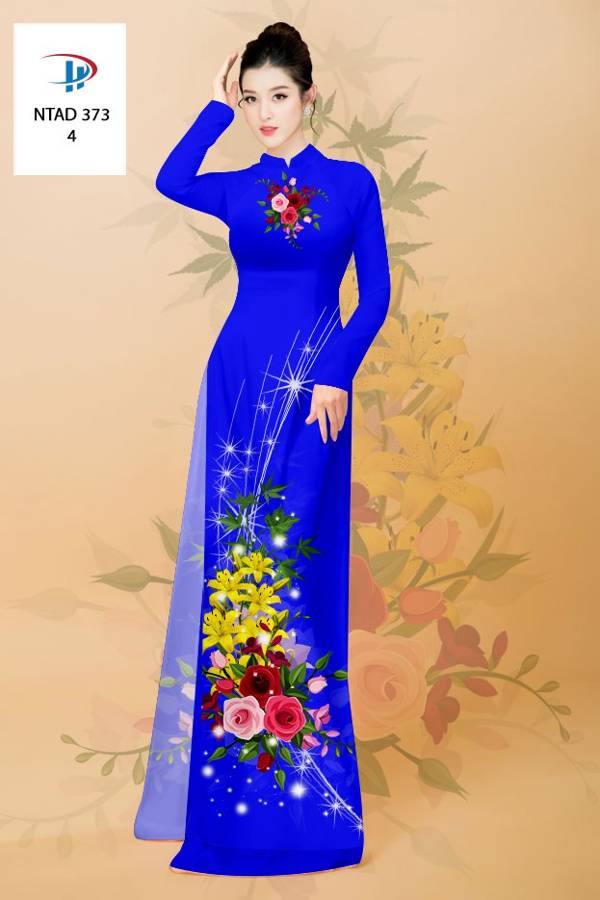 Vải Áo Dài Hoa Hồng Mới Ra AD NTAD373