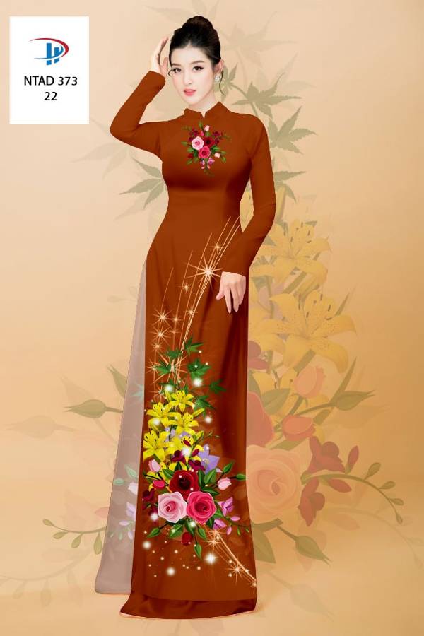 Vải Áo Dài Hoa Hồng Mới Ra AD NTAD373