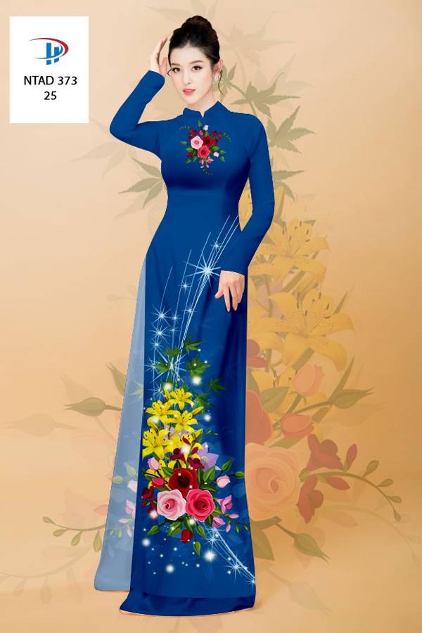 Vải Áo Dài Hoa Hồng Mới Ra AD NTAD373