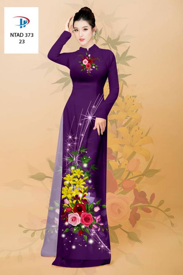 Vải Áo Dài Hoa Hồng Mới Ra AD NTAD373