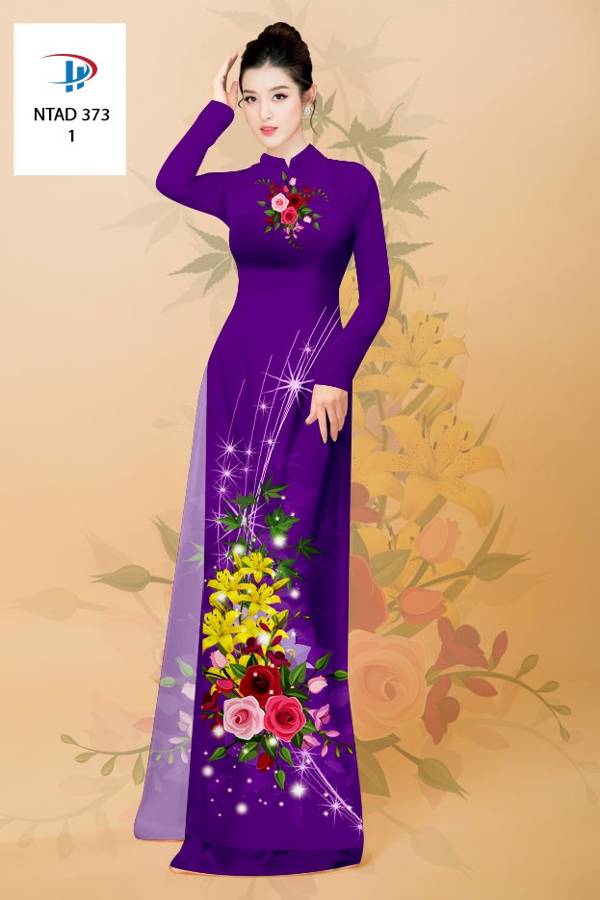 Vải Áo Dài Hoa Hồng Mới Ra AD NTAD373