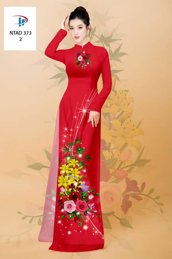 Vải Áo Dài Hoa Hồng Mới Ra AD NTAD373