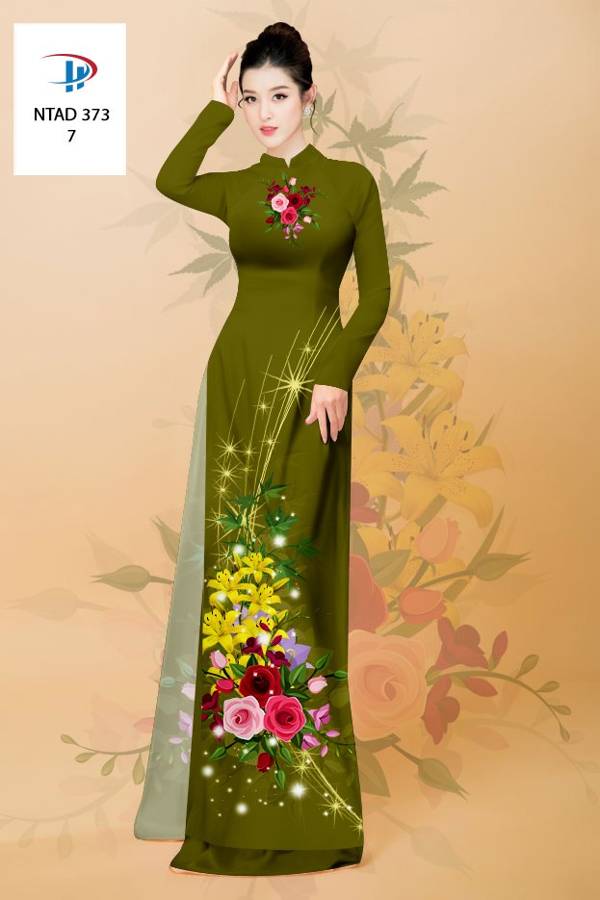Vải Áo Dài Hoa Hồng Mới Ra AD NTAD373