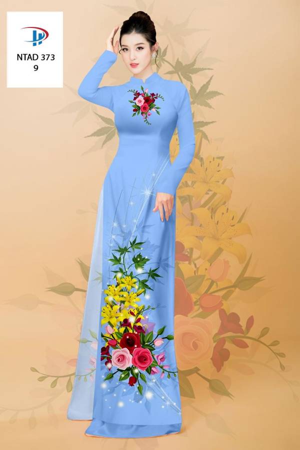 Vải Áo Dài Hoa Hồng Mới Ra AD NTAD373