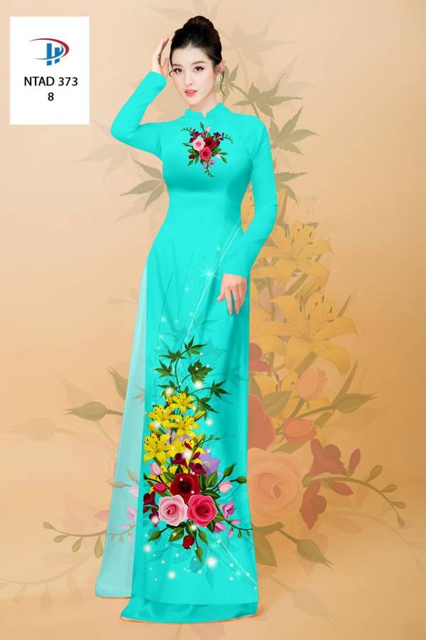 Vải Áo Dài Hoa Hồng Mới Ra AD NTAD373