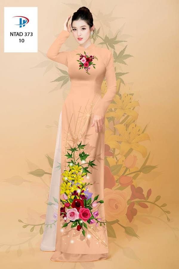 Vải Áo Dài Hoa Hồng Mới Ra AD NTAD373