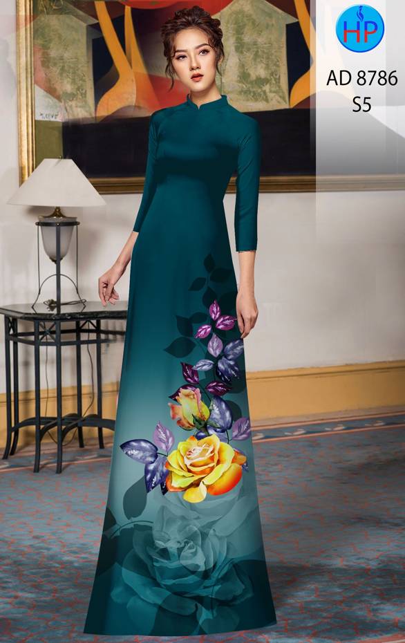 Vải Áo Dài Hoa Hồng Kiểu Mới AD 8786 38 Vải Áo Dài Hoa Hồng Kiểu Mới AD 8786