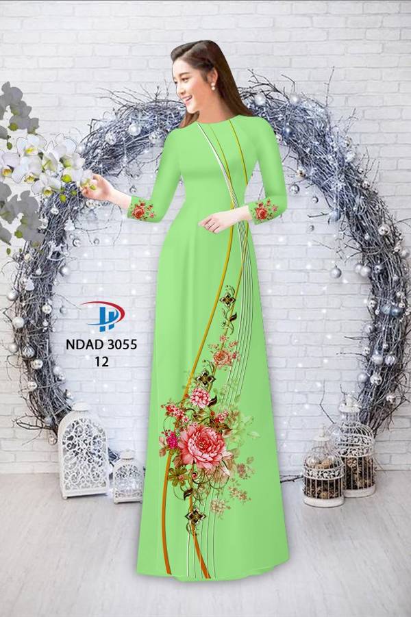 Vải Áo Dài Hoa In 3D Mới Ra AD NDAD3055 52 Vải Áo Dài Hoa In 3D Mới Ra AD NDAD3055