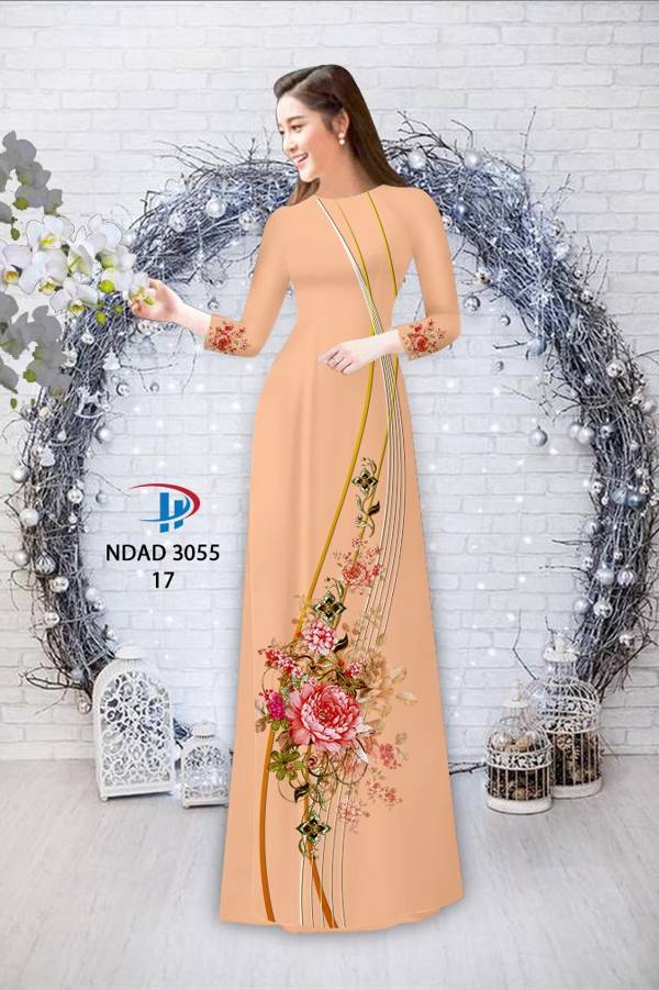 Vải Áo Dài Hoa In 3D Mới Ra AD NDAD3055 57 Vải Áo Dài Hoa In 3D Mới Ra AD NDAD3055