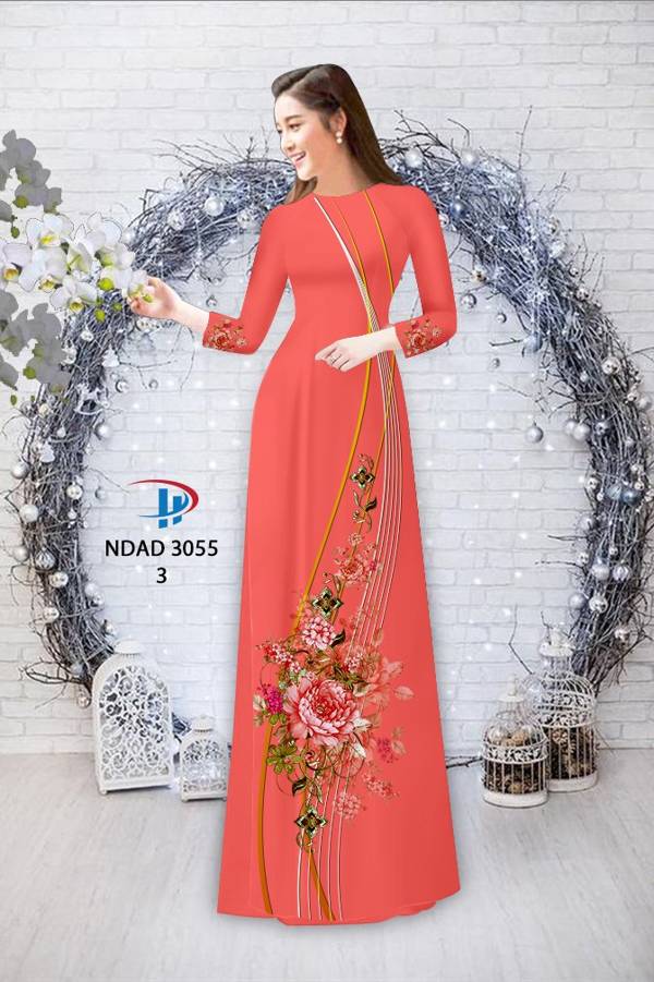 Vải Áo Dài Hoa In 3D Mới Ra AD NDAD3055 61 Vải Áo Dài Hoa In 3D Mới Ra AD NDAD3055