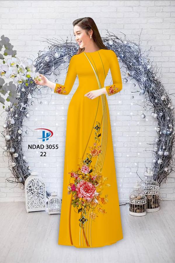 Vải Áo Dài Hoa In 3D Mới Ra AD NDAD3055 62 Vải Áo Dài Hoa In 3D Mới Ra AD NDAD3055
