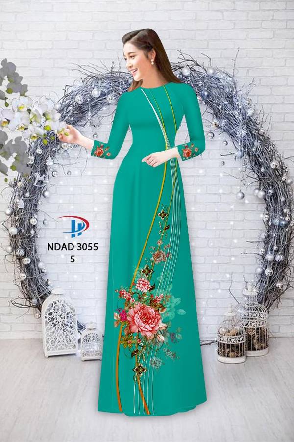 Vải Áo Dài Hoa In 3D Mới Ra AD NDAD3055 69 Vải Áo Dài Hoa In 3D Mới Ra AD NDAD3055