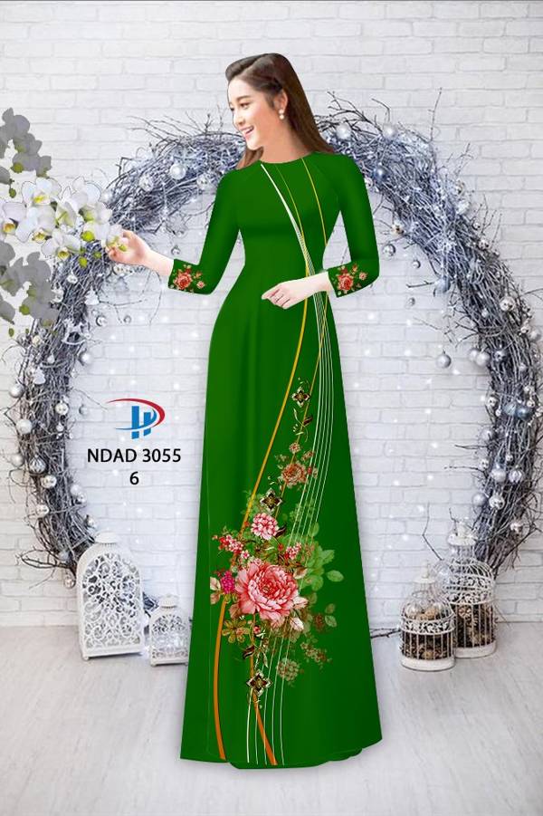 Vải Áo Dài Hoa In 3D Mới Ra AD NDAD3055 70 Vải Áo Dài Hoa In 3D Mới Ra AD NDAD3055