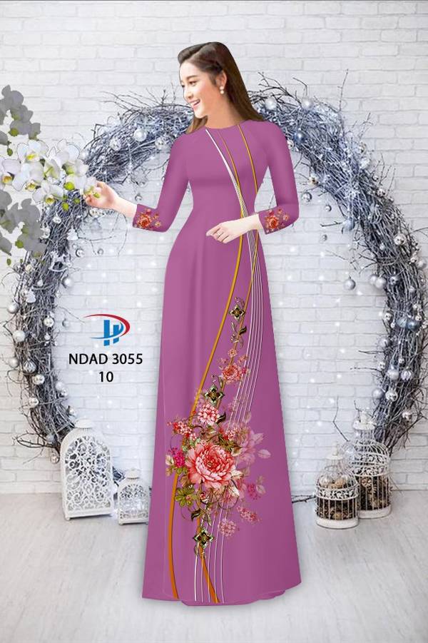 Vải Áo Dài Hoa In 3D Mới Ra AD NDAD3055 72 Vải Áo Dài Hoa In 3D Mới Ra AD NDAD3055