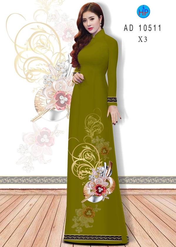 Vải Áo Dài Hoa Văn Vừa Ra  AD 10511