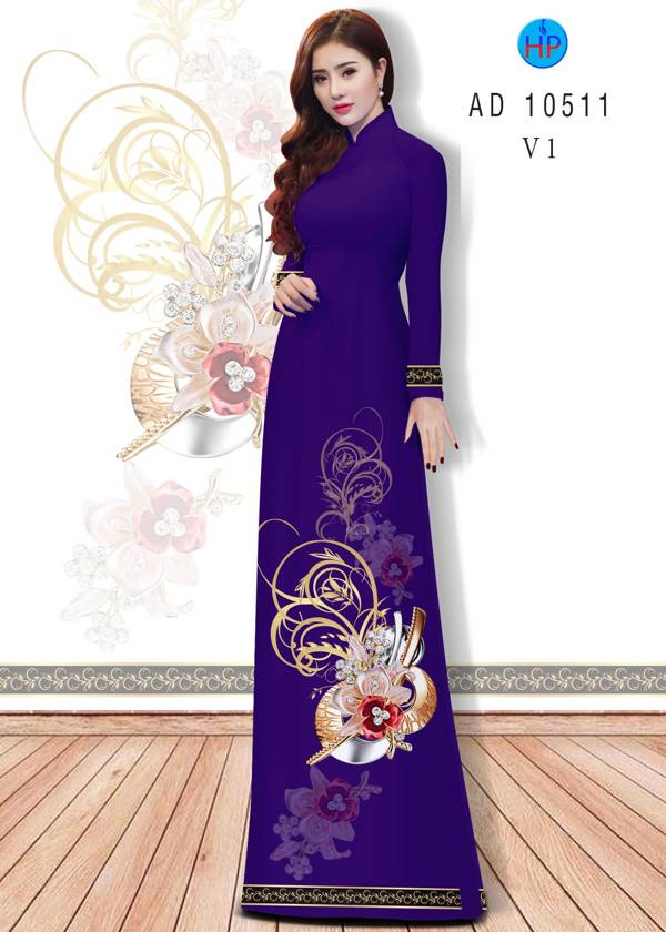 Vải Áo Dài Hoa Văn Vừa Ra  AD 10511