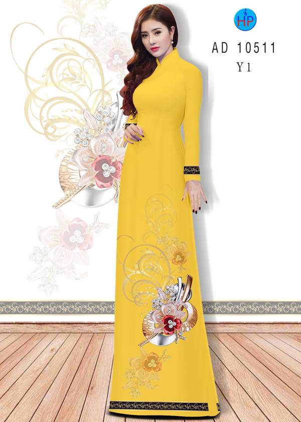 Vải Áo Dài Hoa Văn Vừa Ra  AD 10511