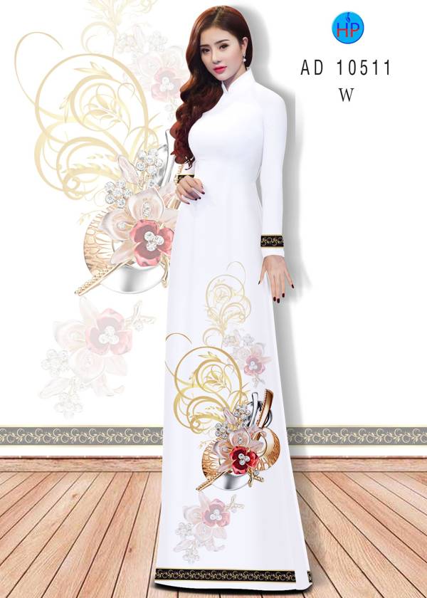 Vải Áo Dài Hoa Văn Vừa Ra  AD 10511