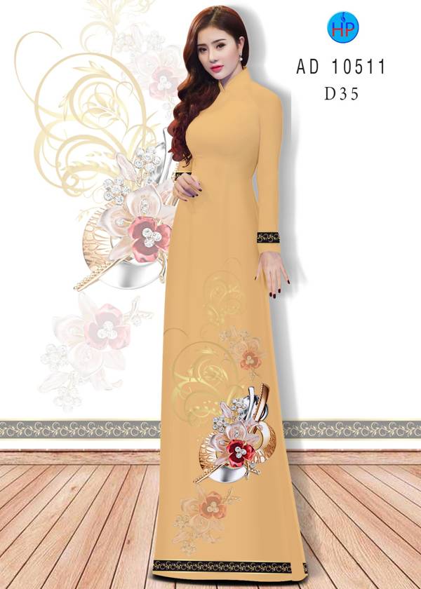 Vải Áo Dài Hoa Văn Vừa Ra  AD 10511